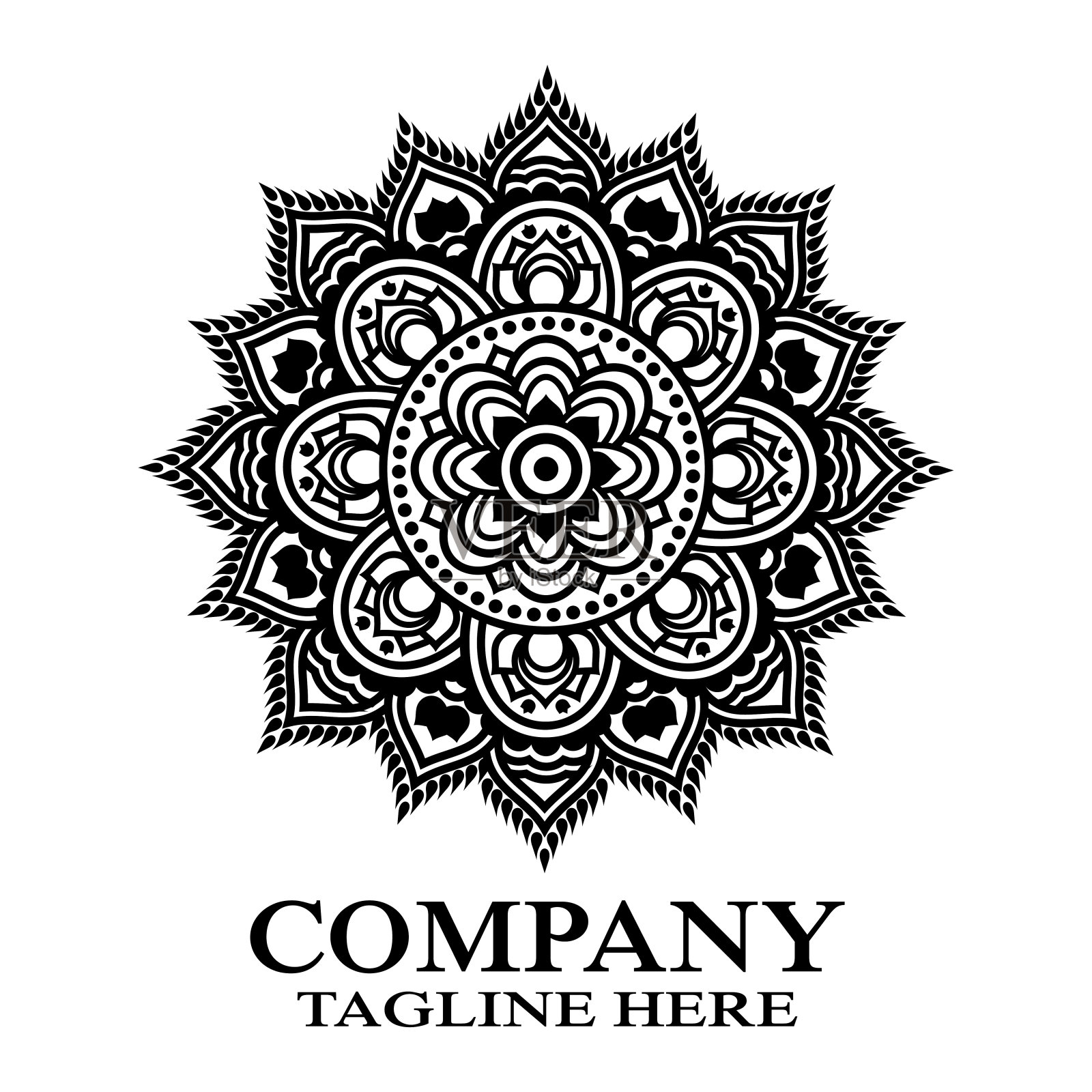 现代曼荼罗标志。矢量图设计元素图片