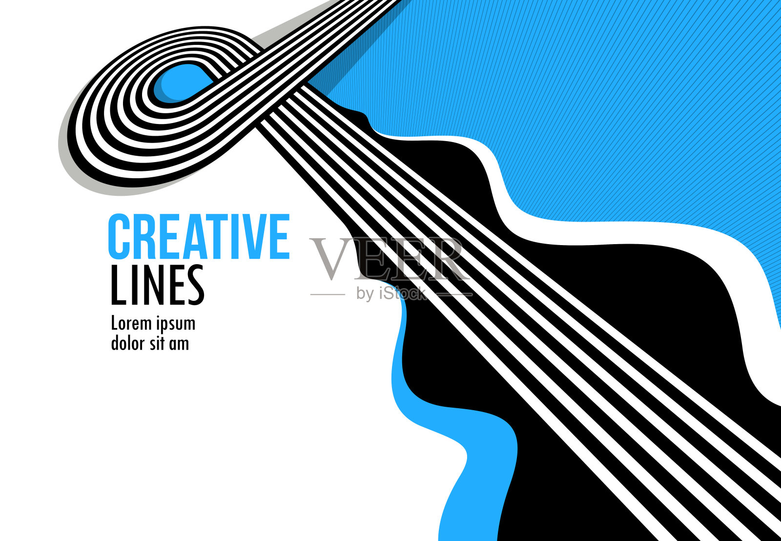 三维线条在运动矢量抽象背景，创意和维度弯曲条纹动态构成，运动和技术。插画图片素材