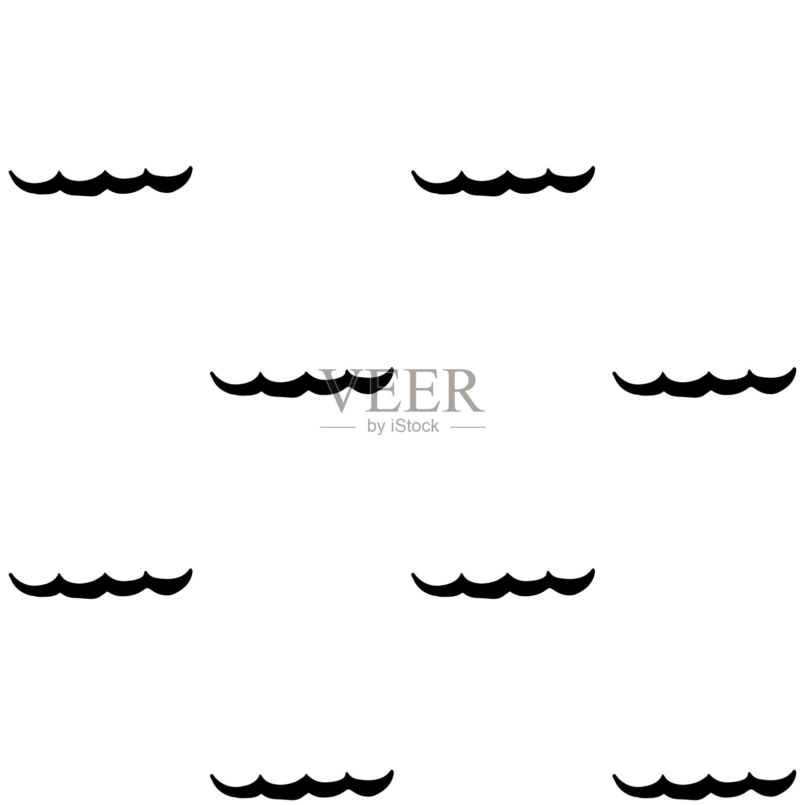 矢量无缝模式的风格化海浪。插画图片素材