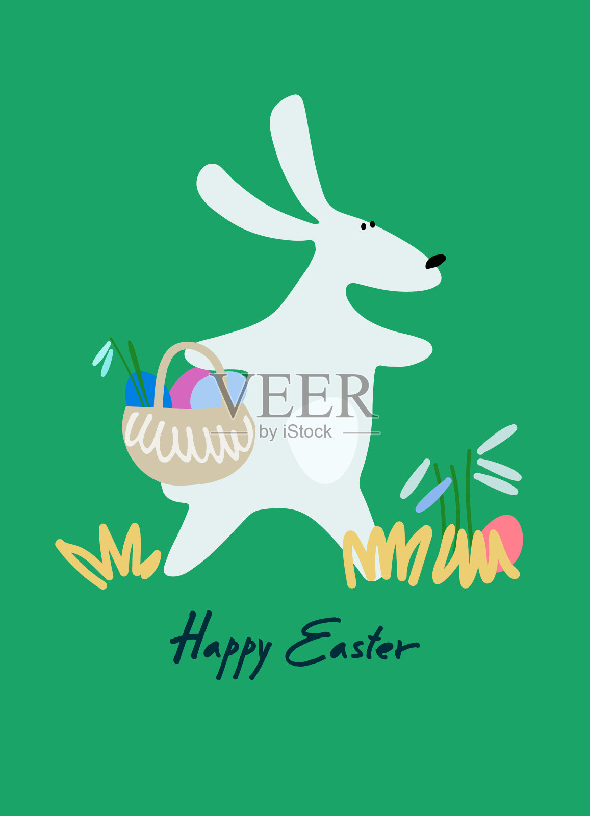 快乐复活节假期设计插画图片素材