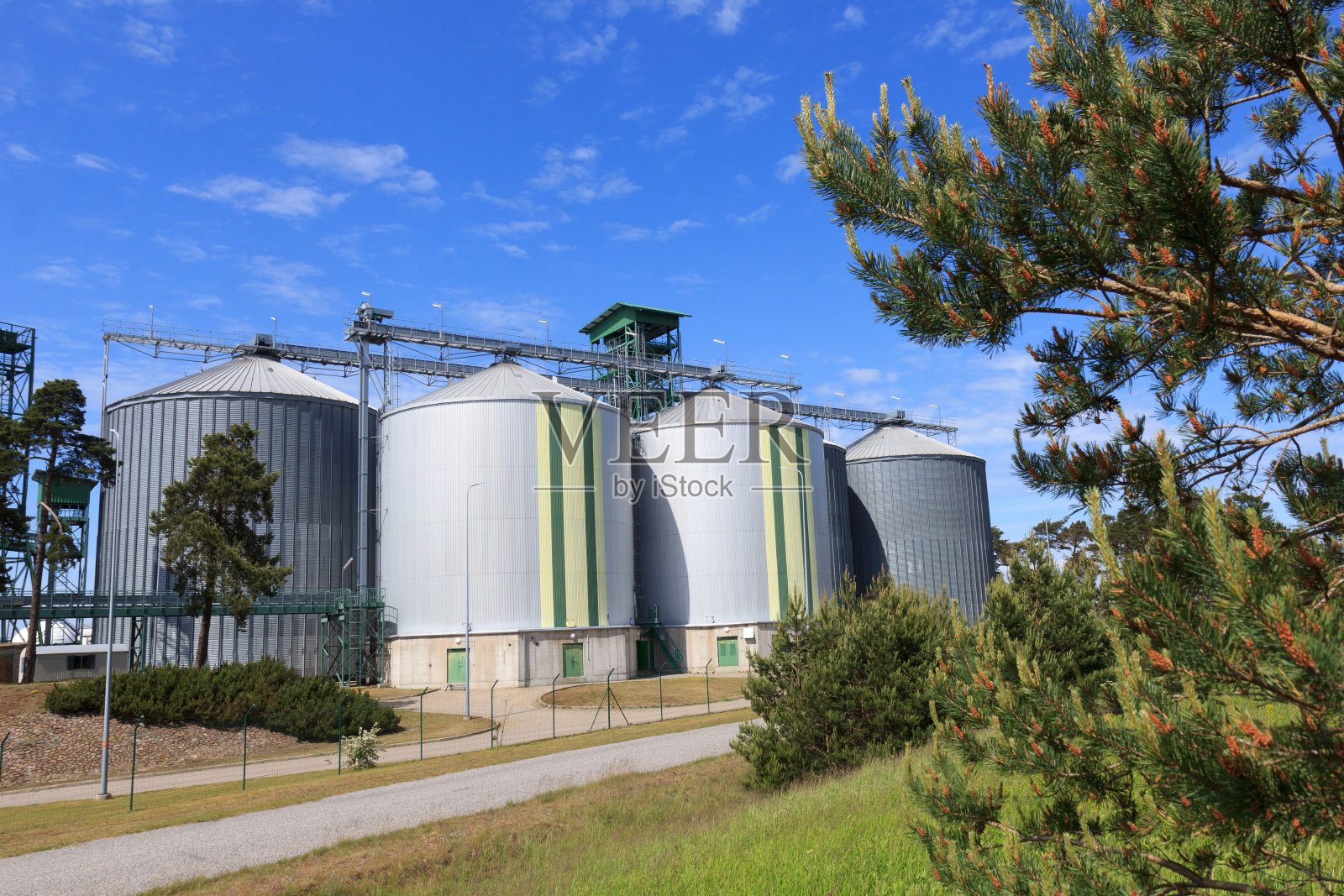 生物燃料工厂的储油罐照片摄影图片