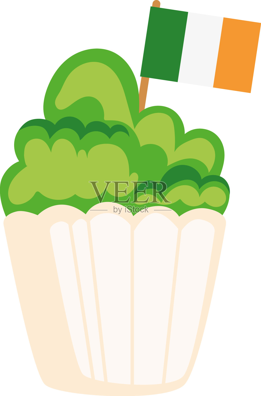 小蛋糕里有爱尔兰国旗设计元素图片