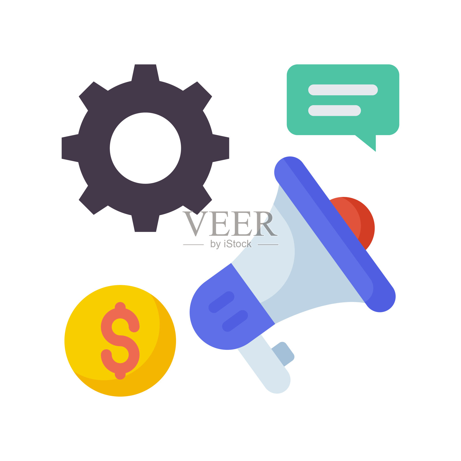 运动时间矢量平面图标设计说明。SEO开发和营销符号在白色背景EPS 10文件插画图片素材