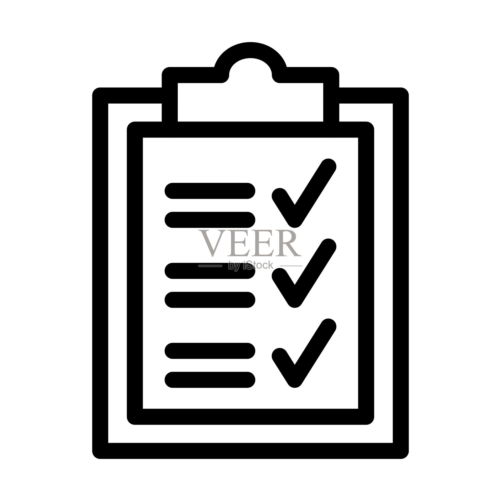 要做列表矢量粗线图标为个人和商业用途。插画图片素材