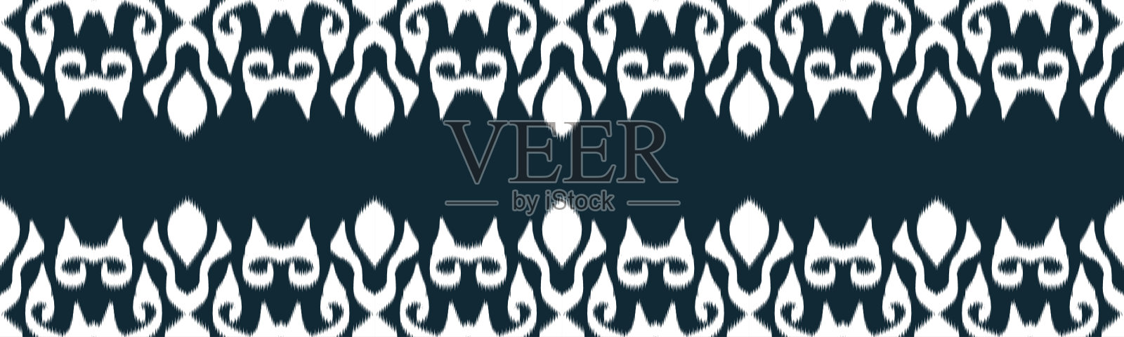 部族垂直的伊卡特民族无缝图案设计。Geomatirc部落矢量纹理。人物部落刺绣。背景矢量插图EP.31插画图片素材