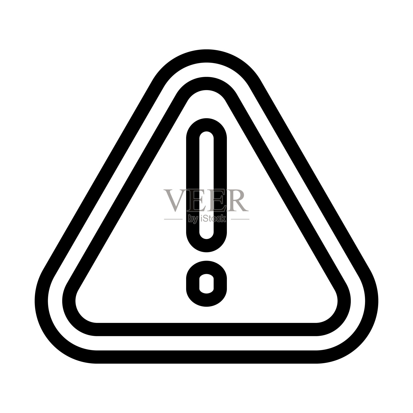 警告矢量粗线图标为个人和商业用途。设计元素图片