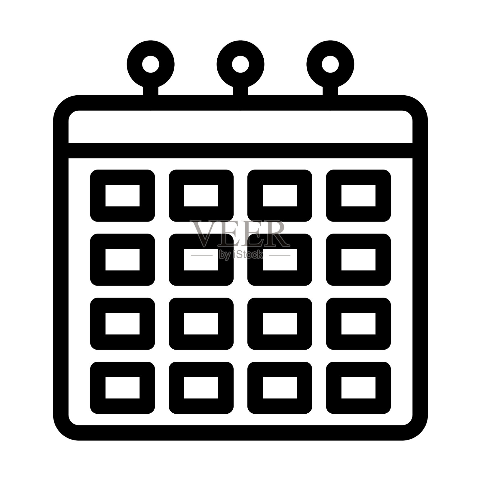 规划矢量粗线图标为个人和商业用途。插画图片素材