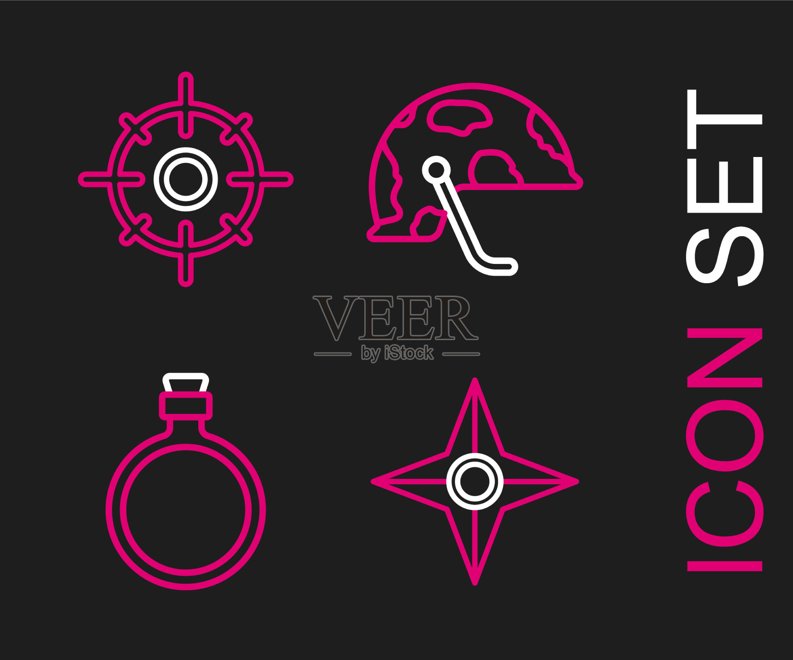 集行日本忍者飞镖水壶水图标素材