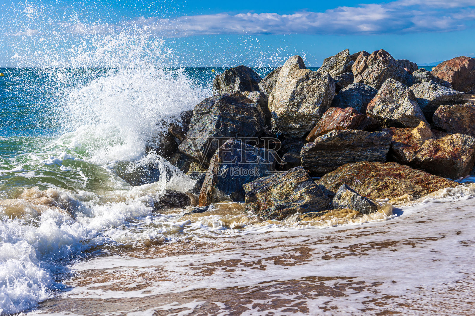 暴风雨的海浪照片摄影图片