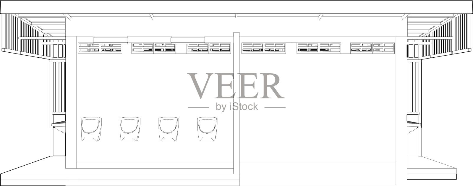 公共厕所的三维插图照片摄影图片