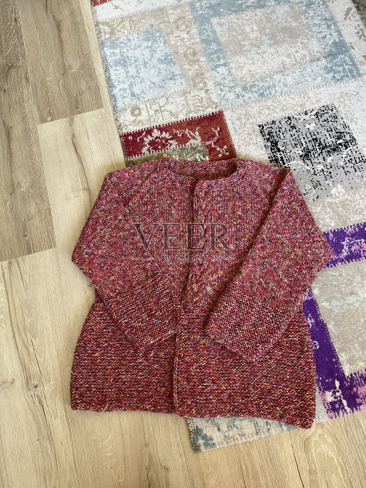 羊毛线针织毛衣。照片摄影图片