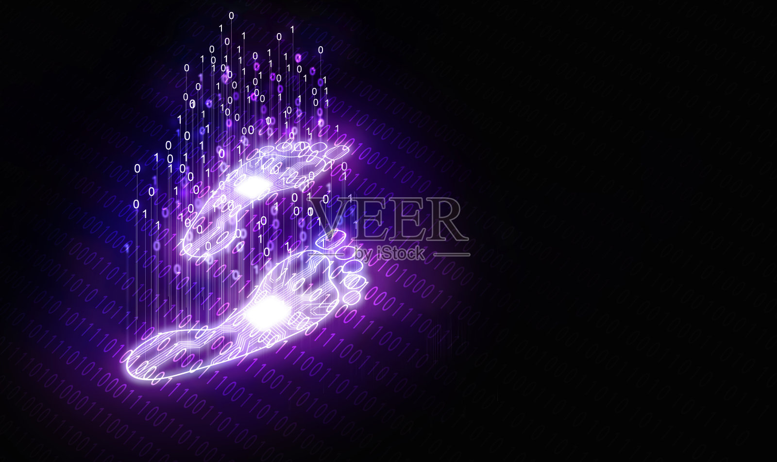 数字足迹或影子概念。所有在互联网或数字设备上可追踪的活动。个人通过在线行为创建的数据体。照片摄影图片