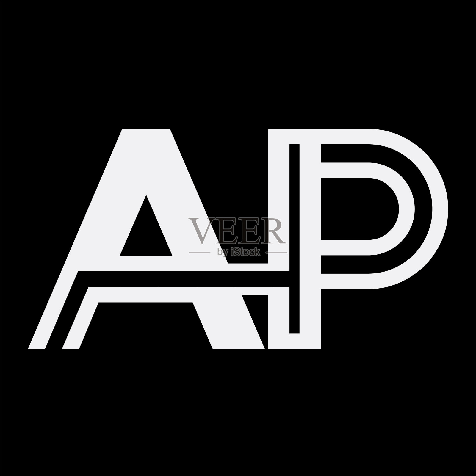 抽象最初的AP或PA设计现代图标插画图片素材