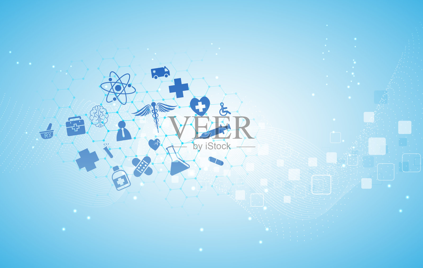 医疗保健图标图案医疗创新概念背景设计插画图片素材