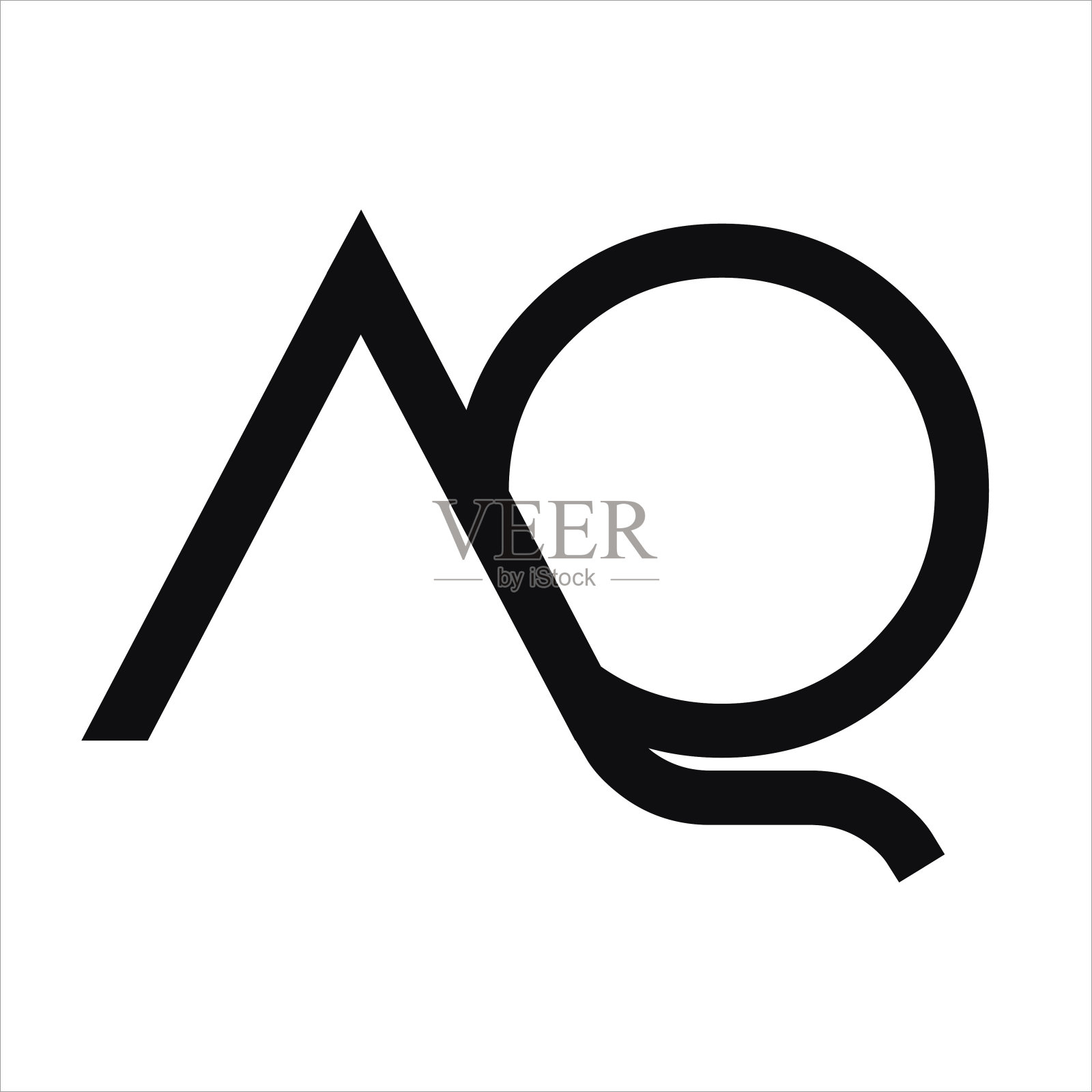 AQ或QA设计的初始符号插画图片素材