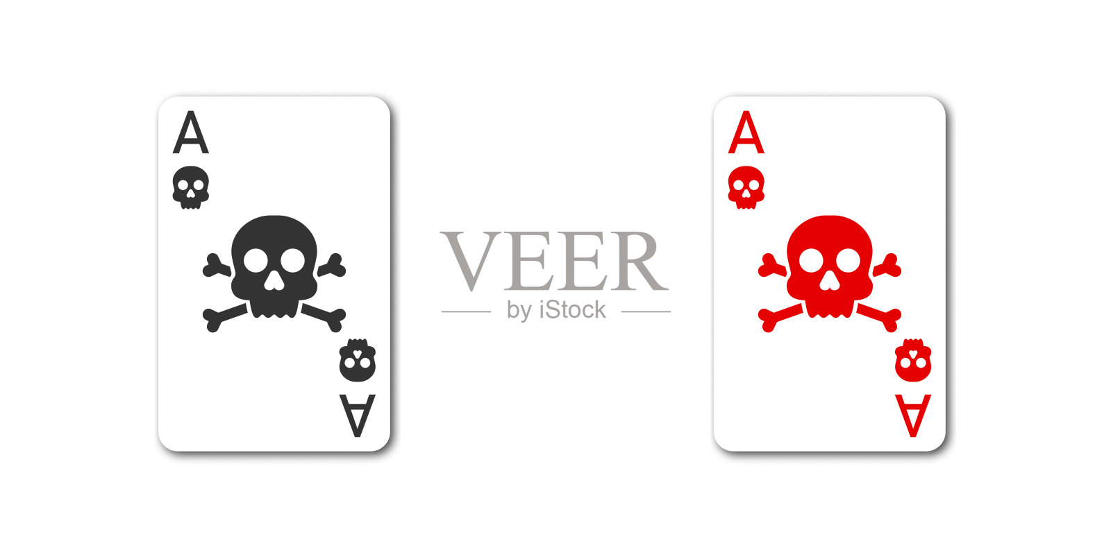 玩骷髅图标卡。矢量插图。插画图片素材