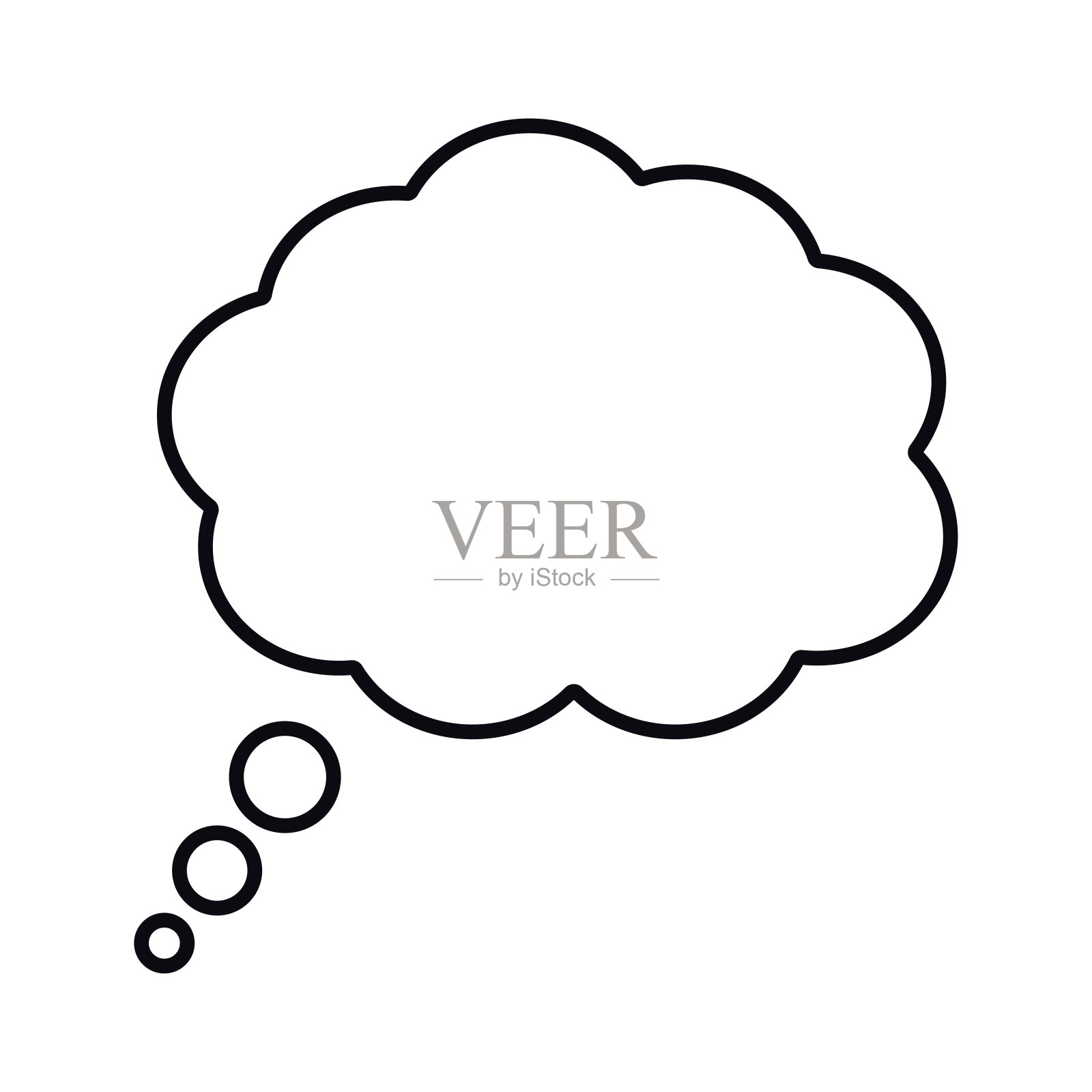 思想的云。创造性思维的泡沫。线向量图形。插画图片素材