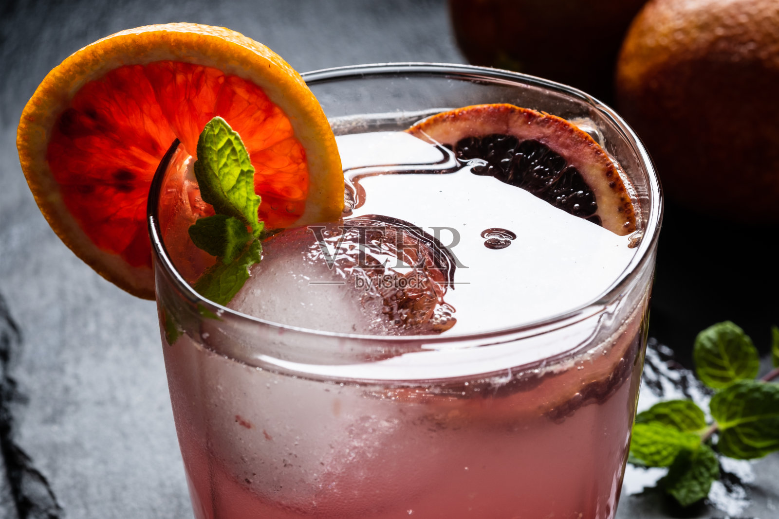 血橙鸡尾酒照片摄影图片
