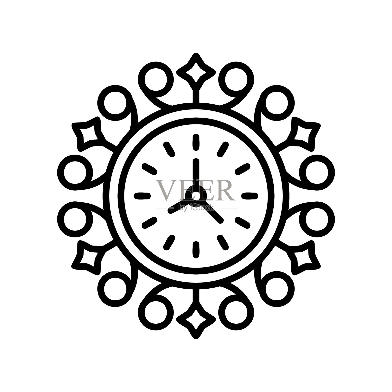 挂钟图标插画图片素材