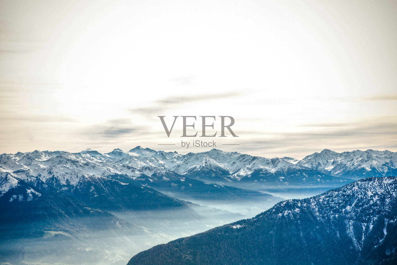 阿尔卑斯山脉全景鸟瞰图照片摄影图片