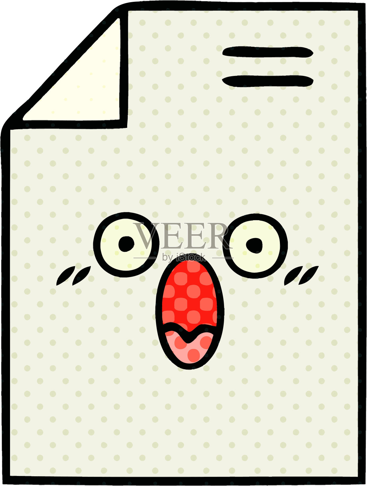 漫画书风格的一张纸插画图片素材