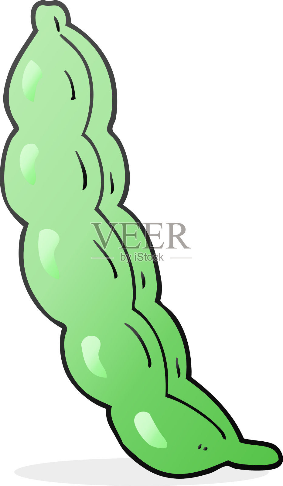 手绘卡通豌豆在豆荚设计元素图片