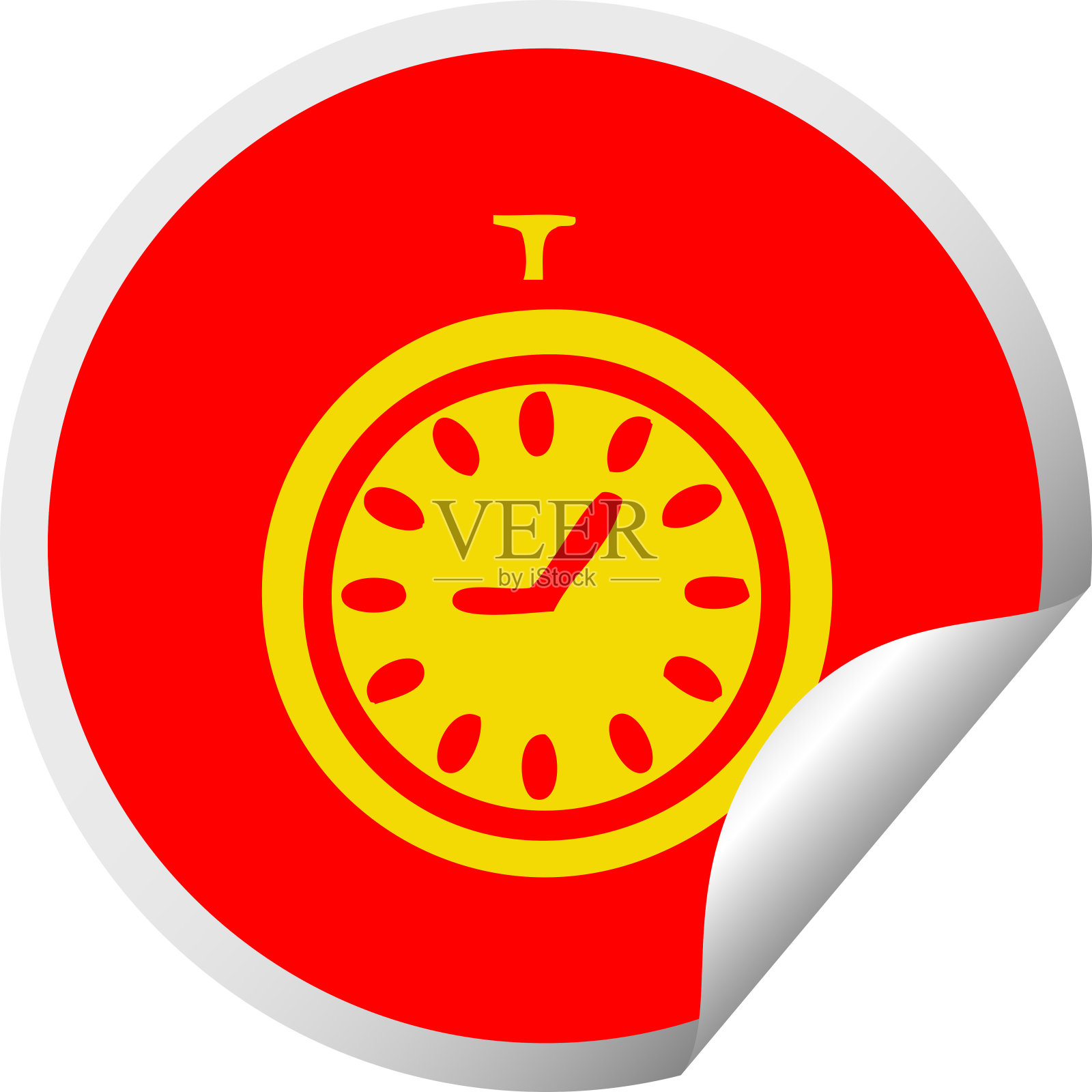 圆形剥皮贴纸卡通的时间塞子插画图片素材