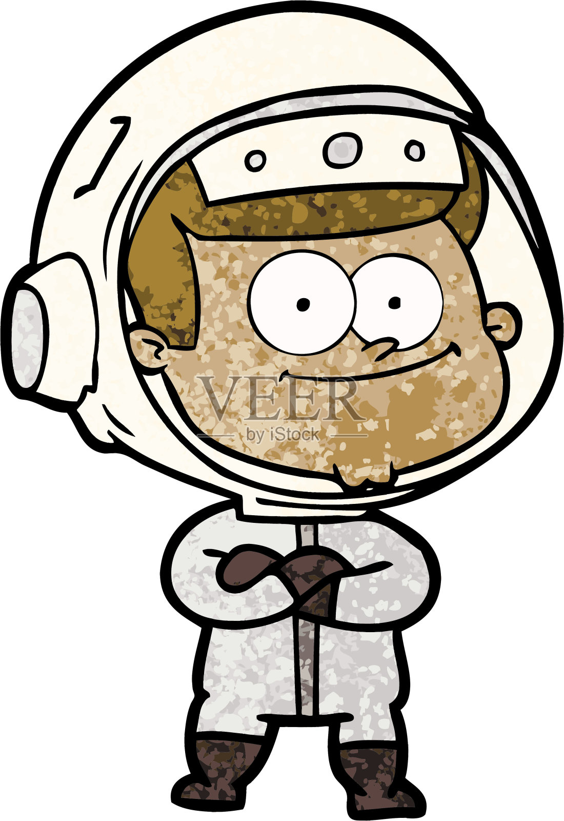 快乐宇航员漫画插画图片素材