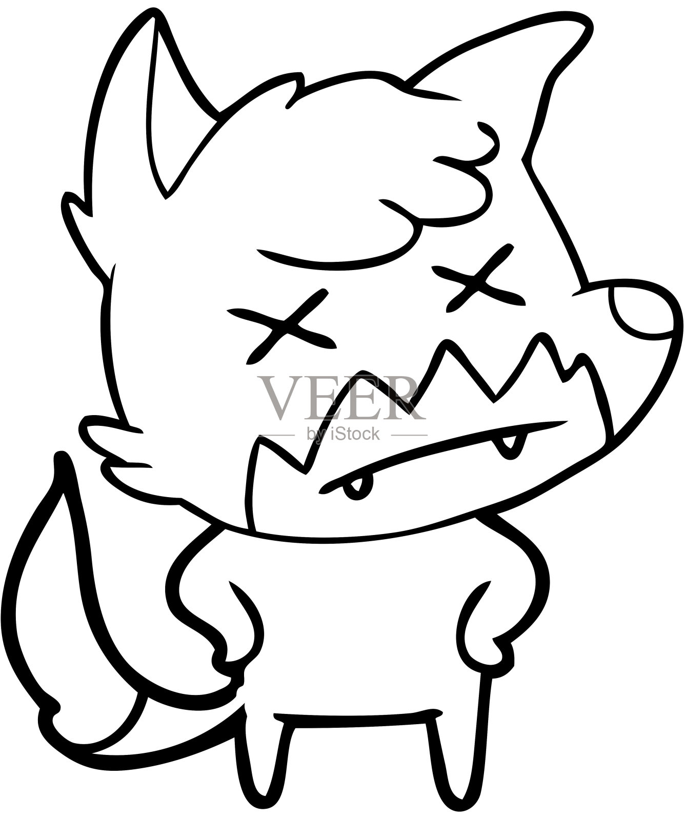 卡通死狐狸设计元素图片