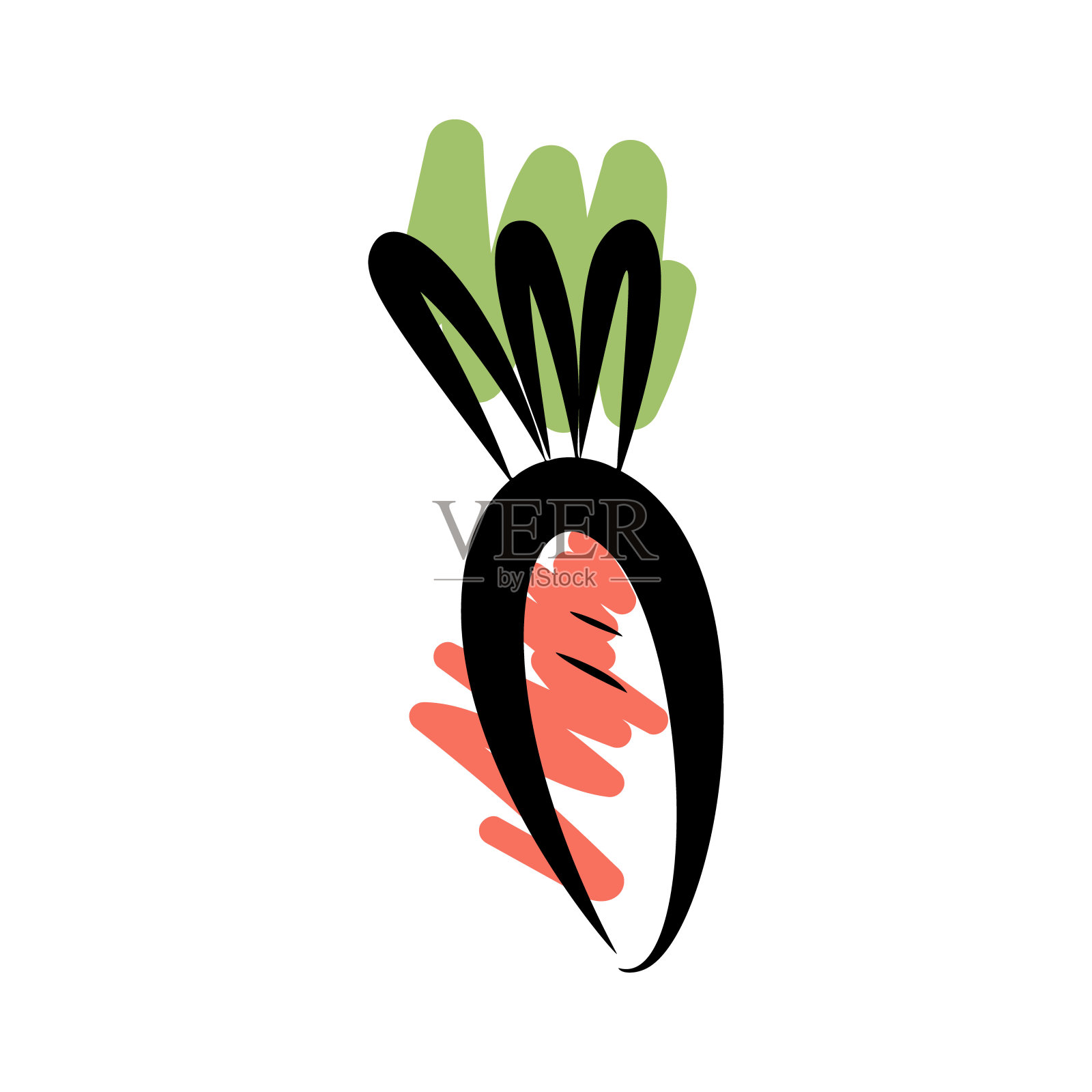 胡萝卜在线性手绘涂鸦风格设计元素图片