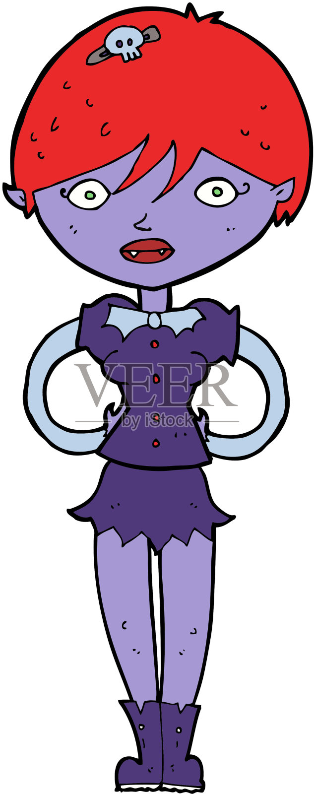 卡通漂亮吸血鬼女孩设计元素图片