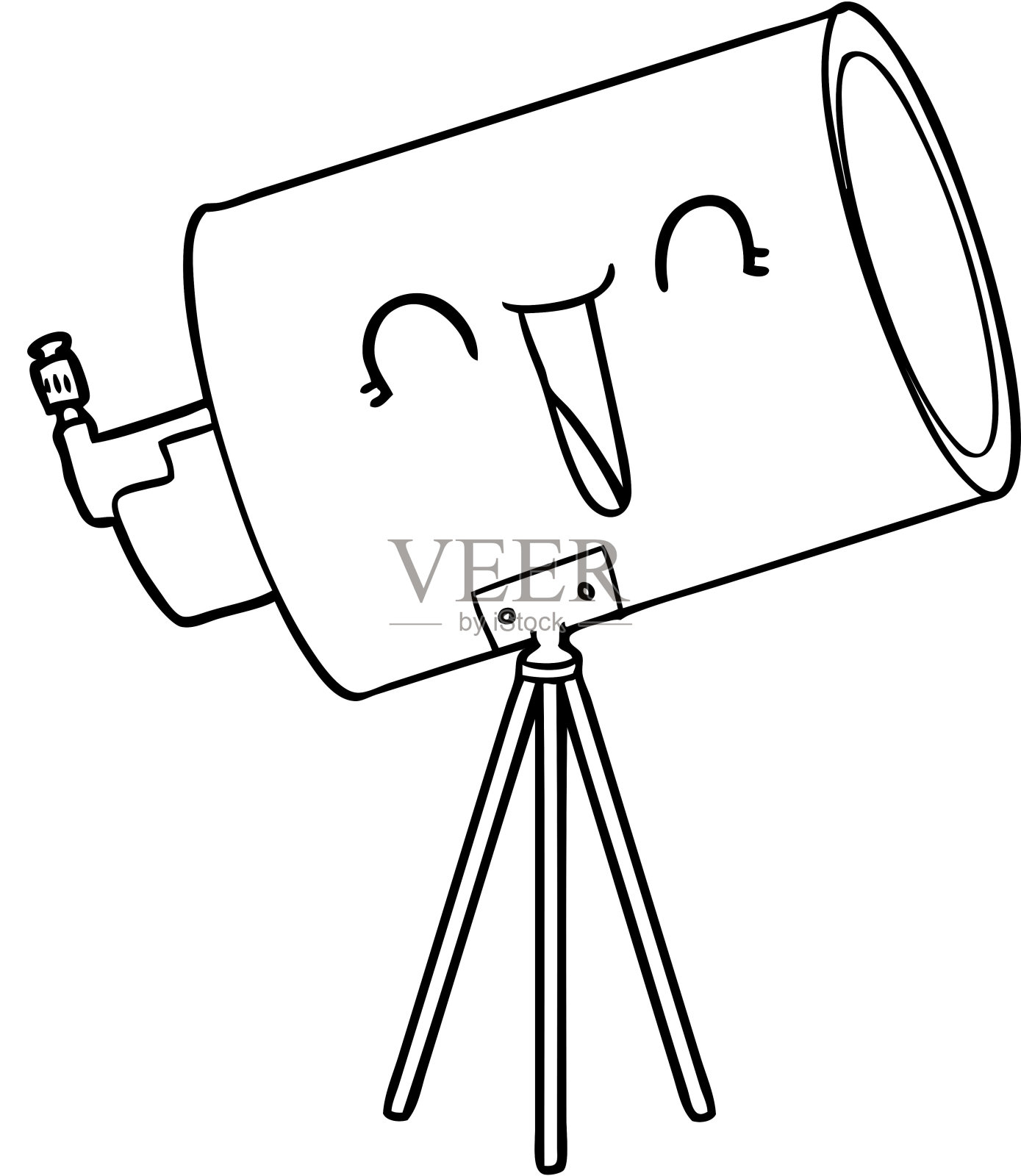 带脸的卡通望远镜插画图片素材