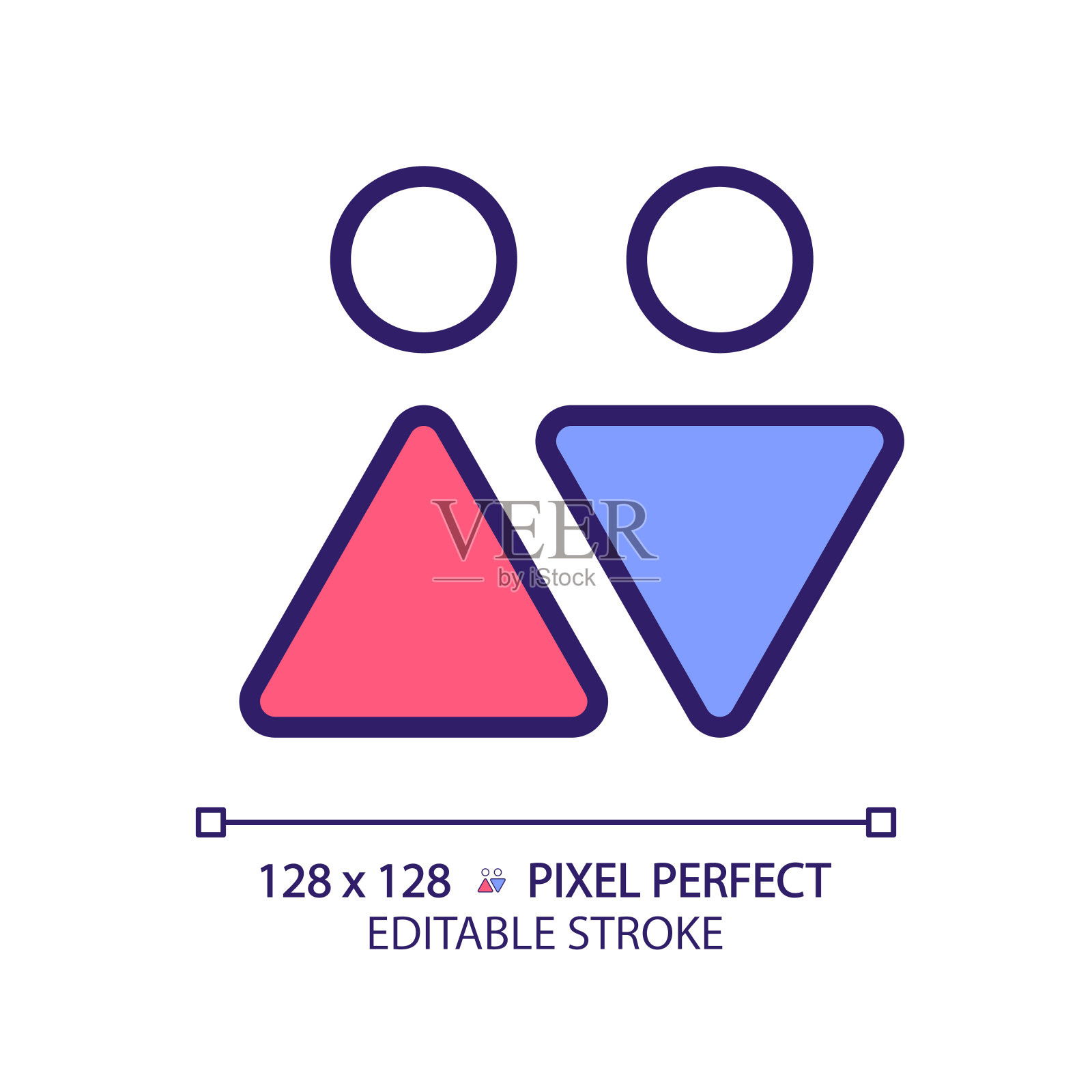 WC标志像素完美的RGB颜色图标图标素材