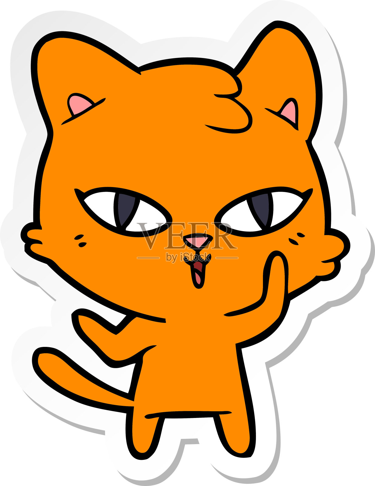 卡通猫的贴纸设计元素图片