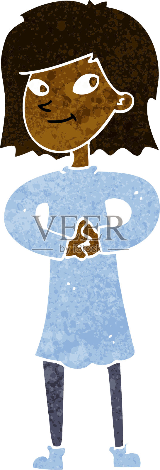 卡通快乐女人插画图片素材