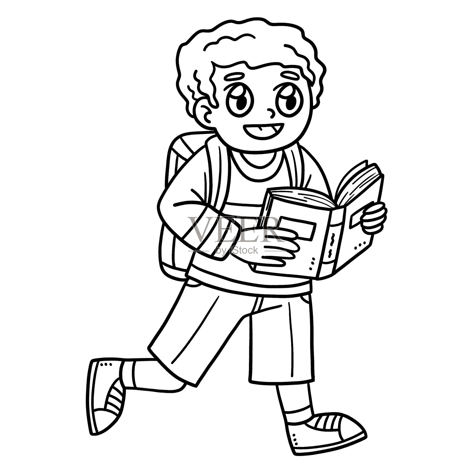 回到学校，孩子读书孤立插画图片素材