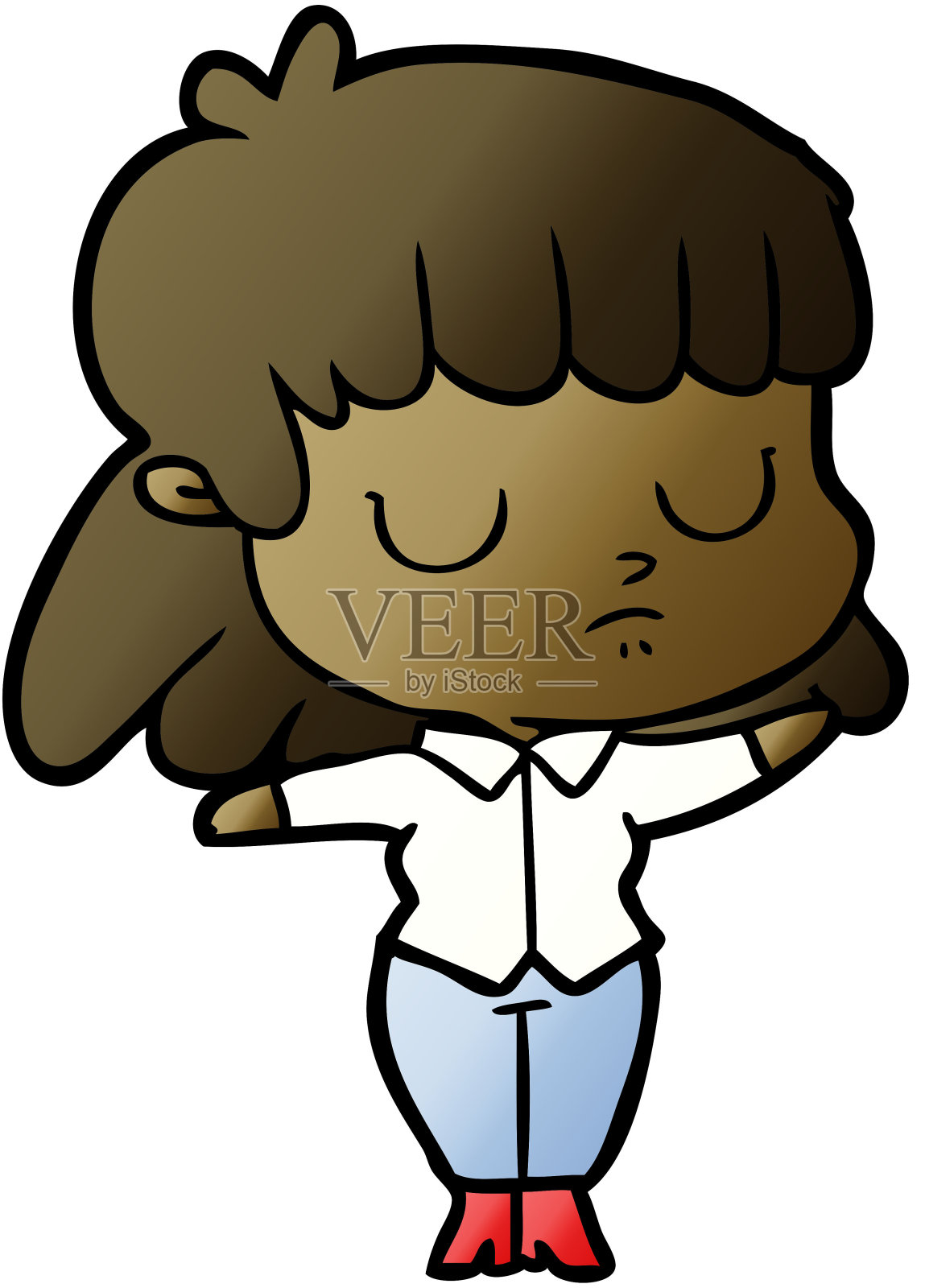 卡通冷漠女人设计元素图片