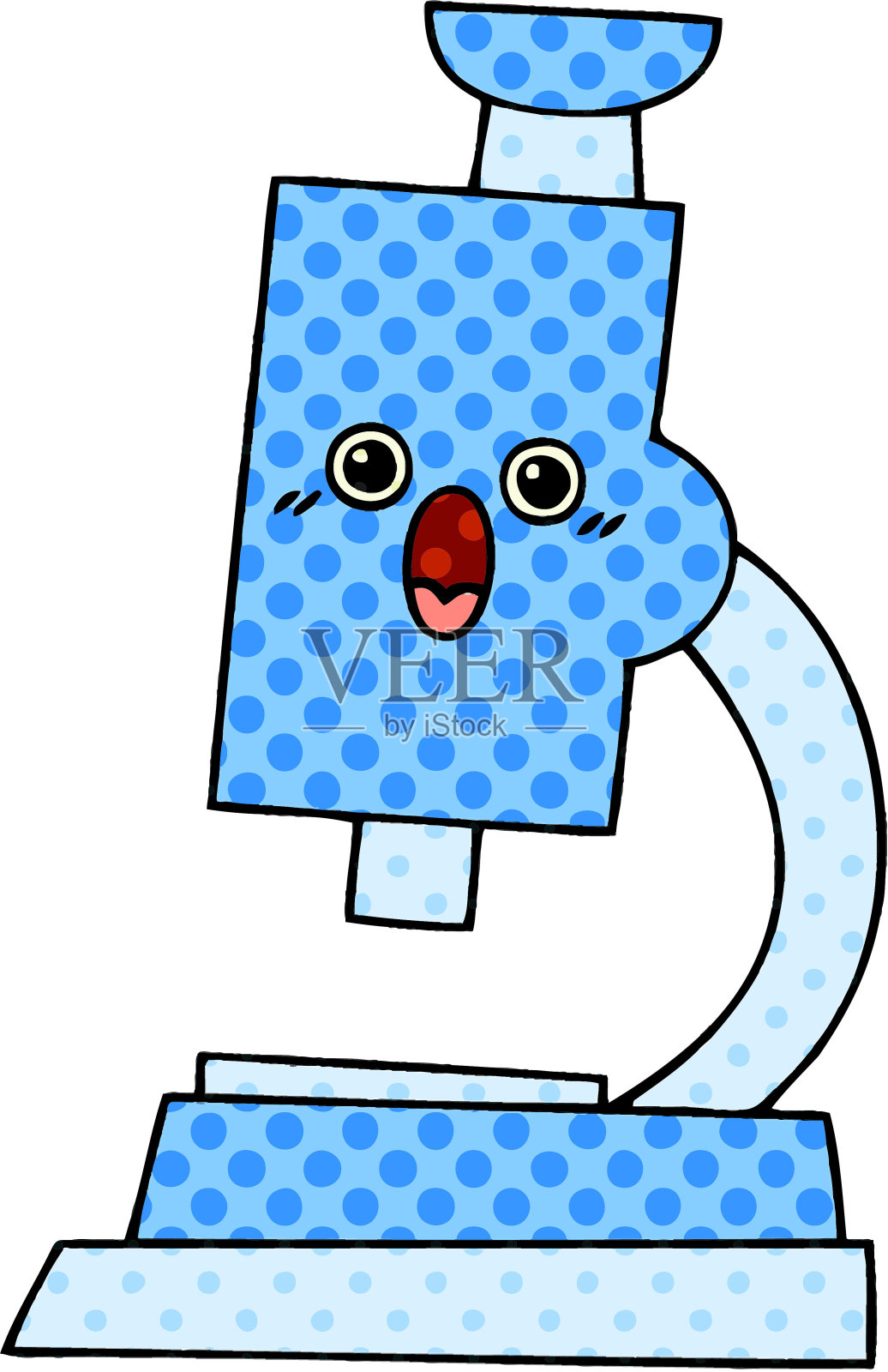 漫画书风格的卡通显微镜设计元素图片