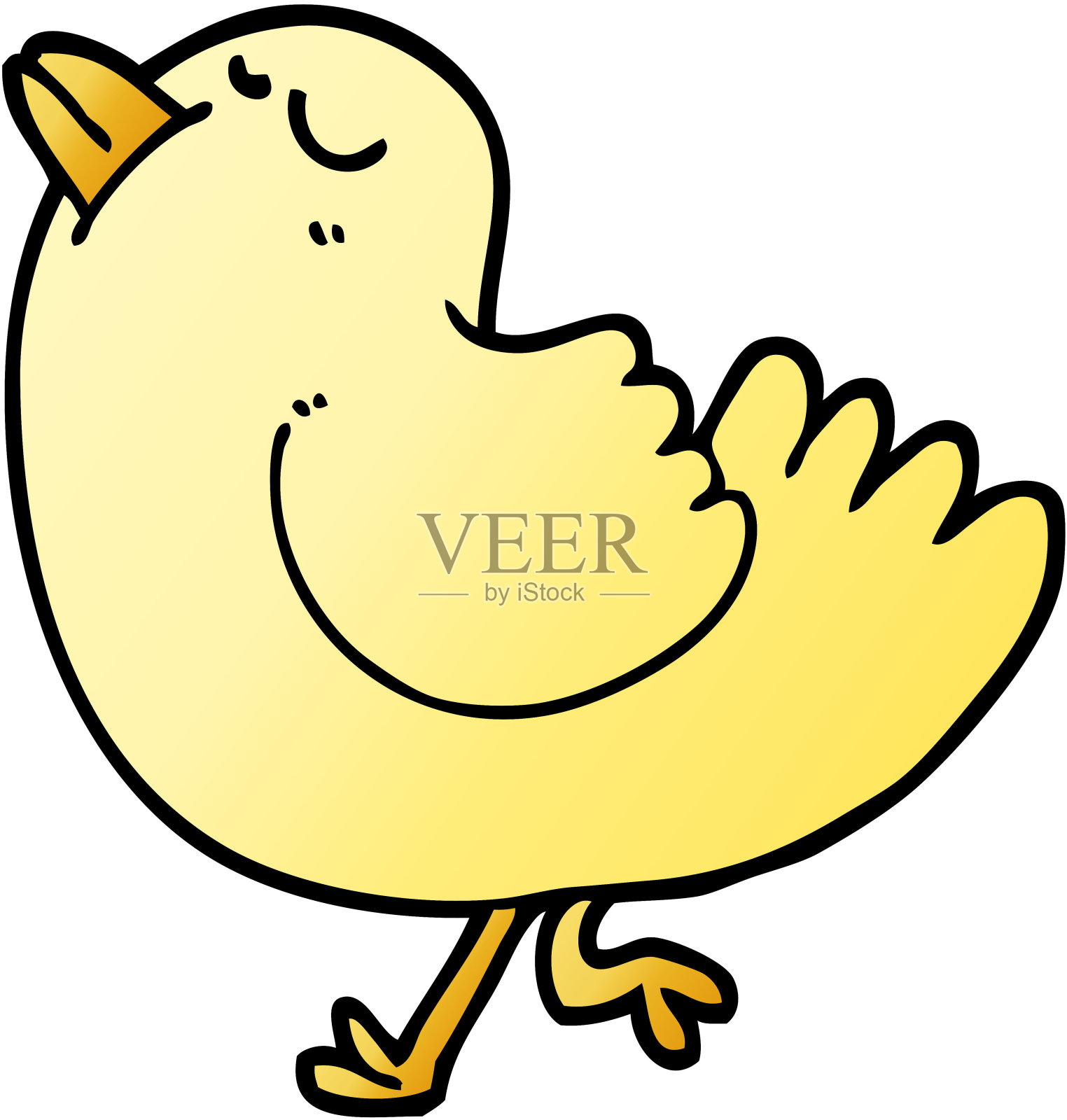 矢量渐变插图卡通傲慢的鸟插画图片素材