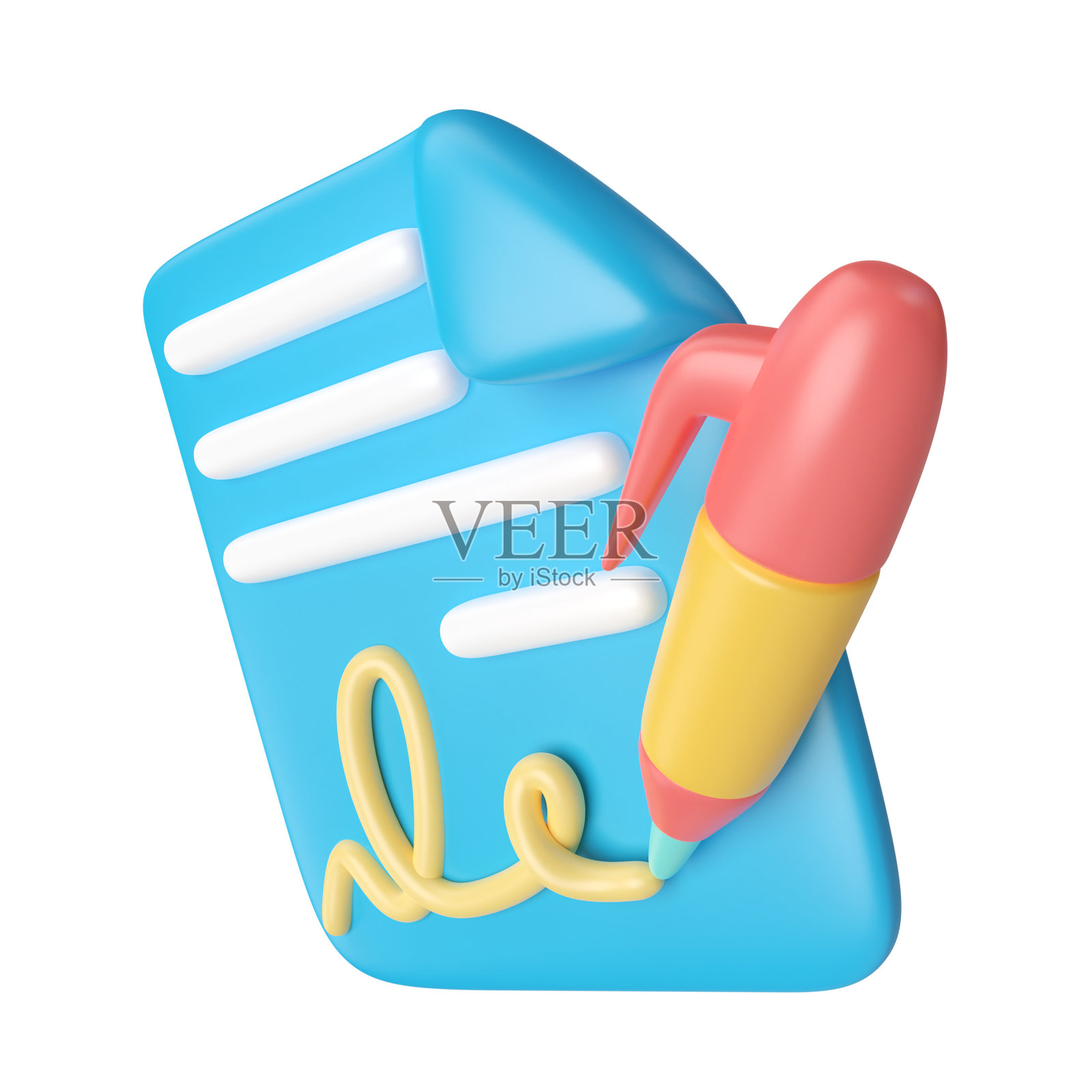 签名3D插图图标照片摄影图片