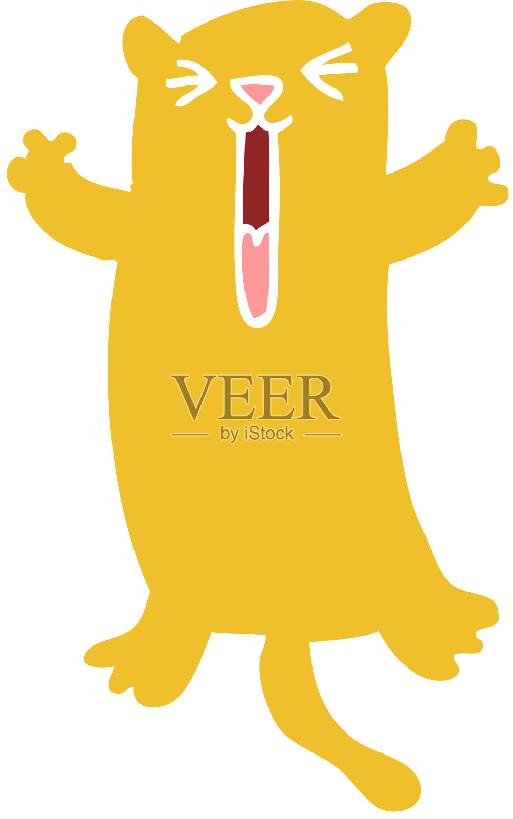 平面彩色插图卡通快乐猫插画图片素材