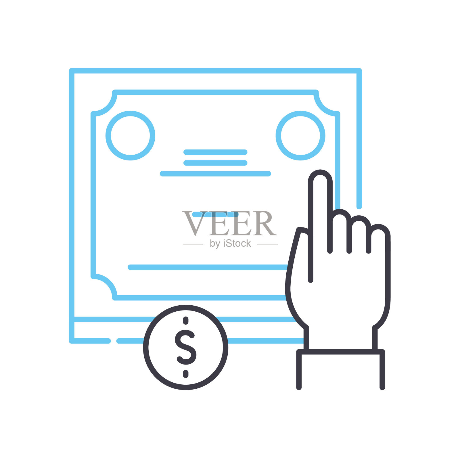 债券线图标，轮廓符号，矢量插图，概念符号插画图片素材