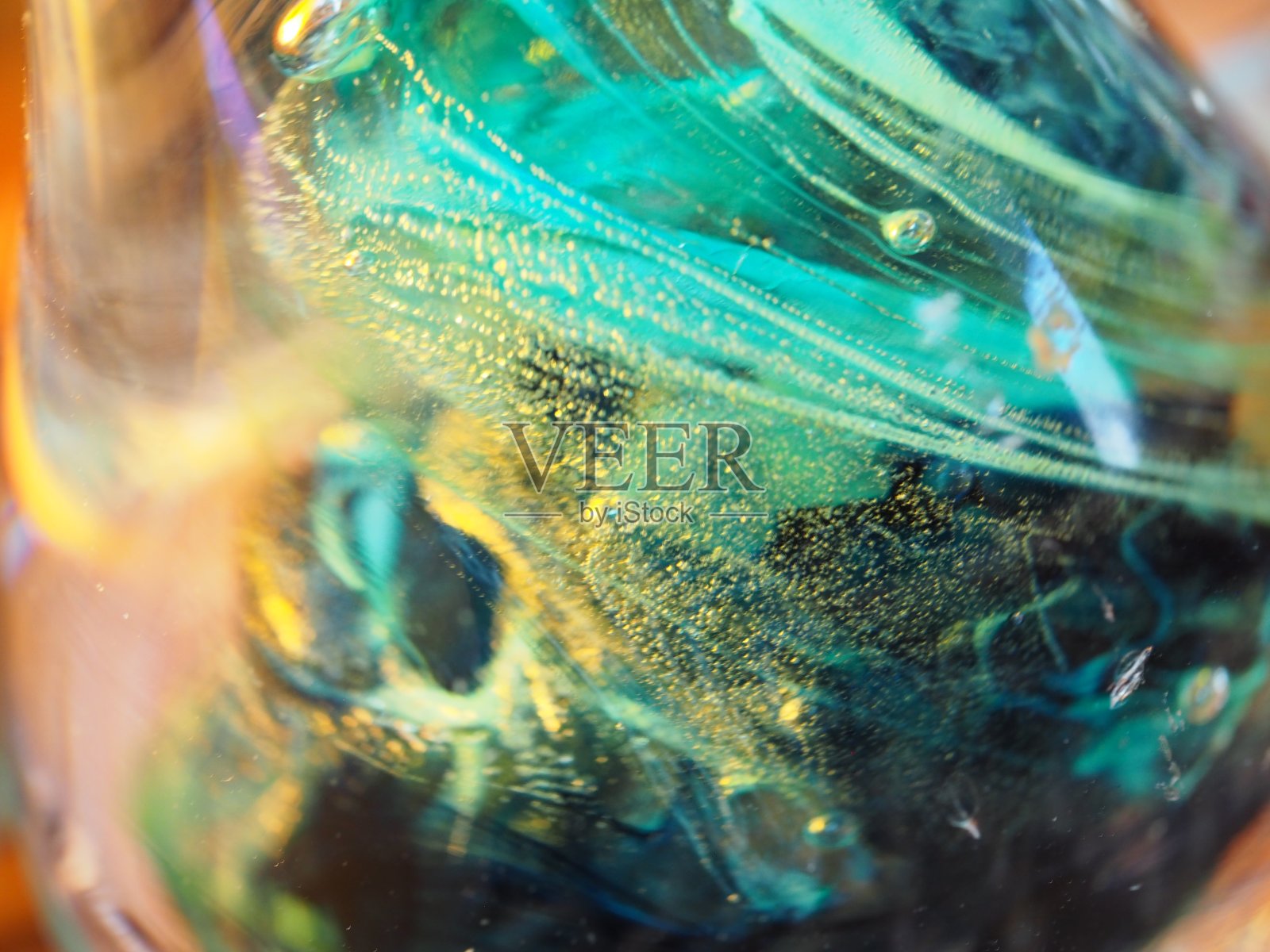 微距镜头吹多色玻璃马赛克照片摄影图片