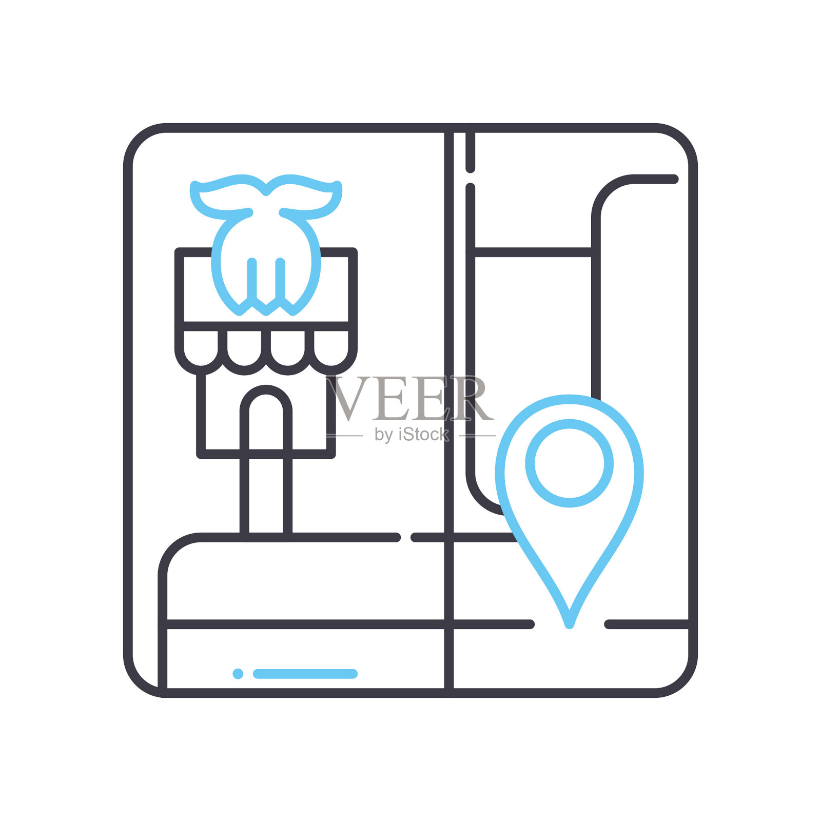 理发师位置线图标，轮廓符号，矢量插图，概念标志插画图片素材