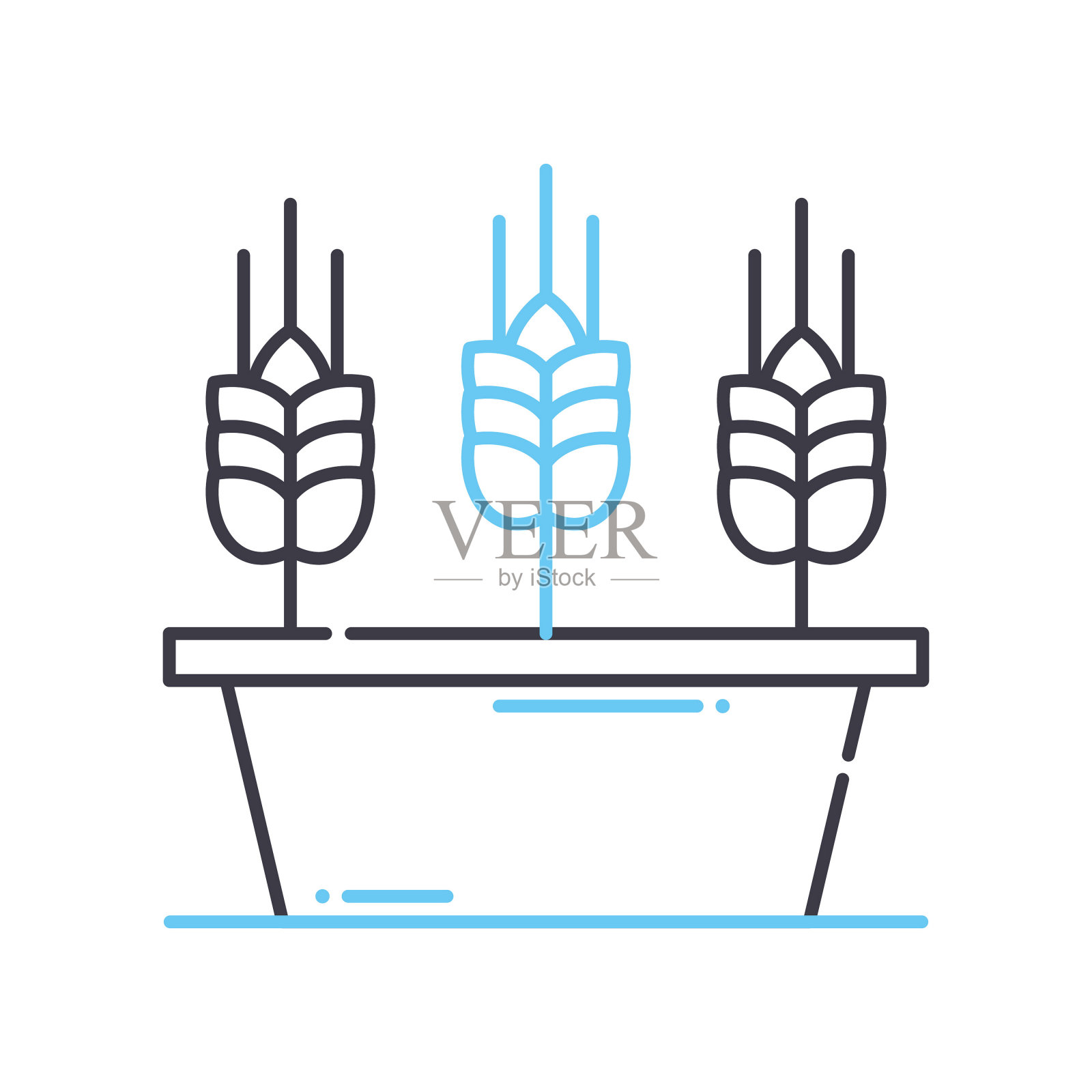 大麦线图标，轮廓符号，矢量插图，概念符号插画图片素材