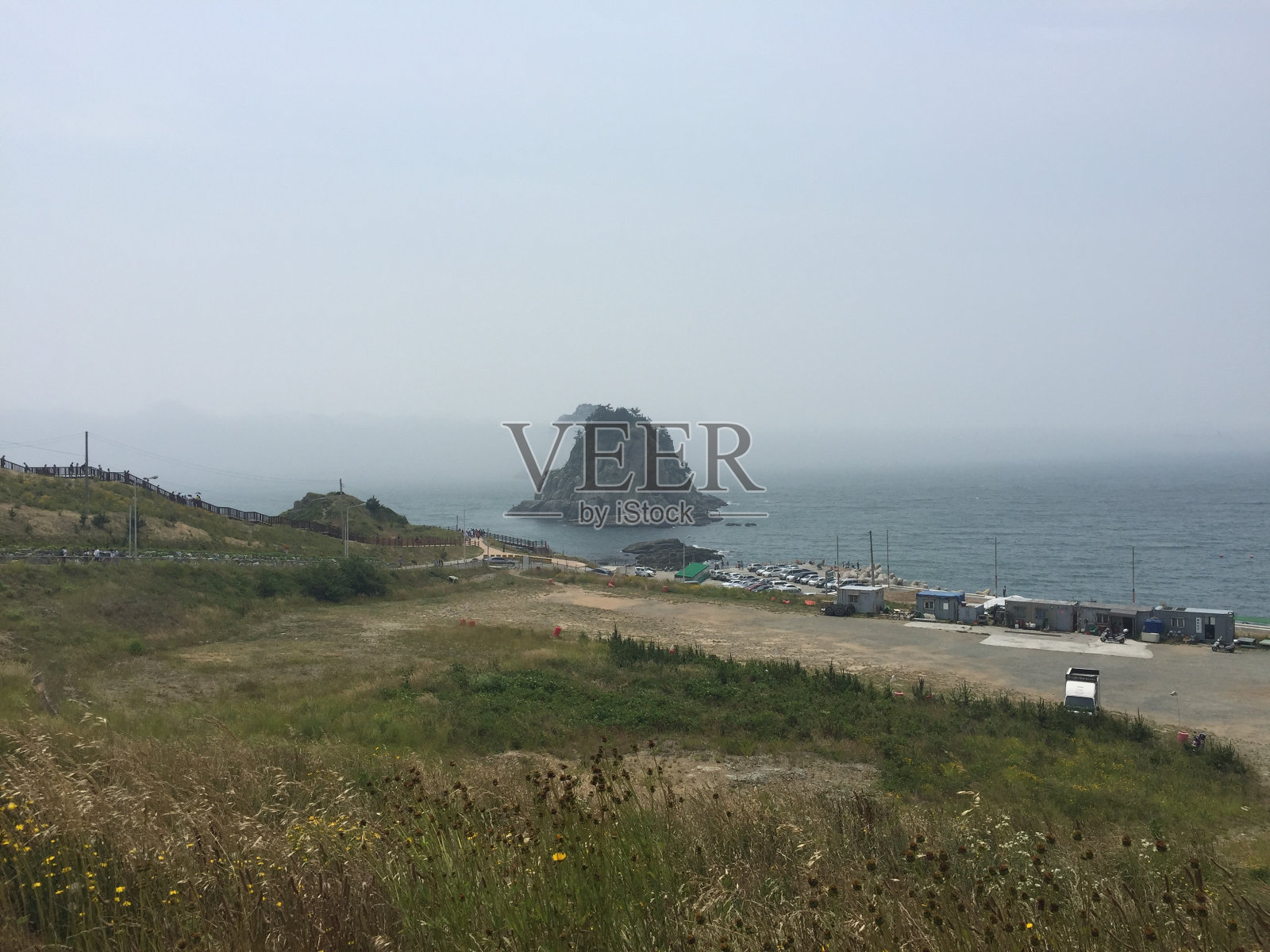 韩国釜山的五陆岛日出公园和五陆岛照片摄影图片