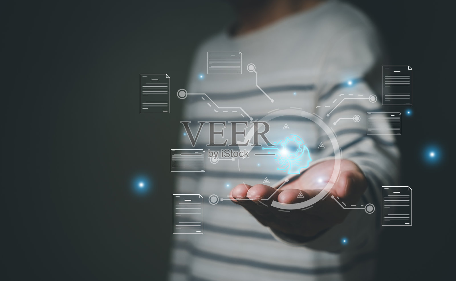 在人工智能或聊天机器人上输入命令，从大数据库中获取答案或信息。可以提供SEO或商业信息的人工智能。照片摄影图片