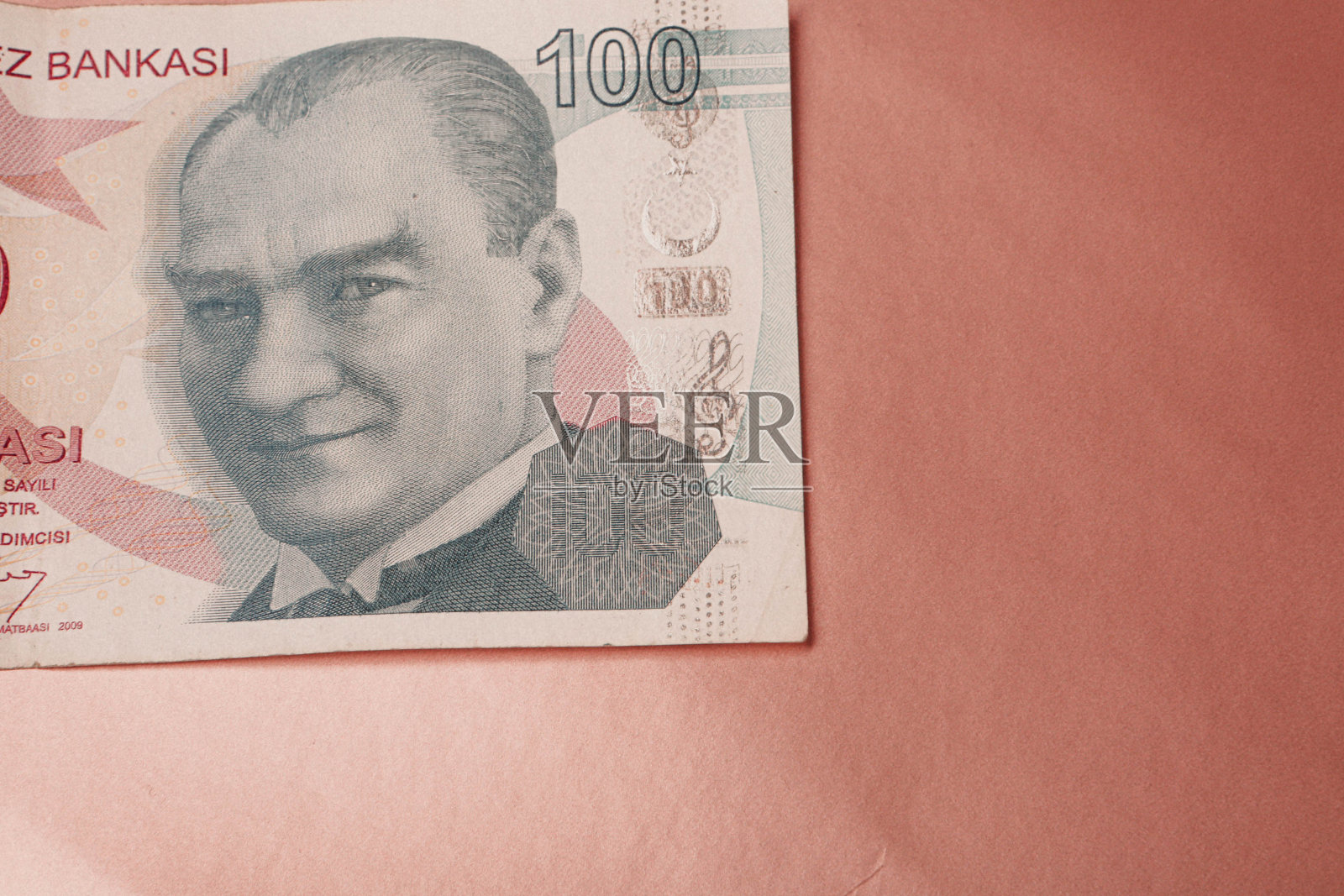 土耳其货币，土耳其里拉钞票照片摄影图片