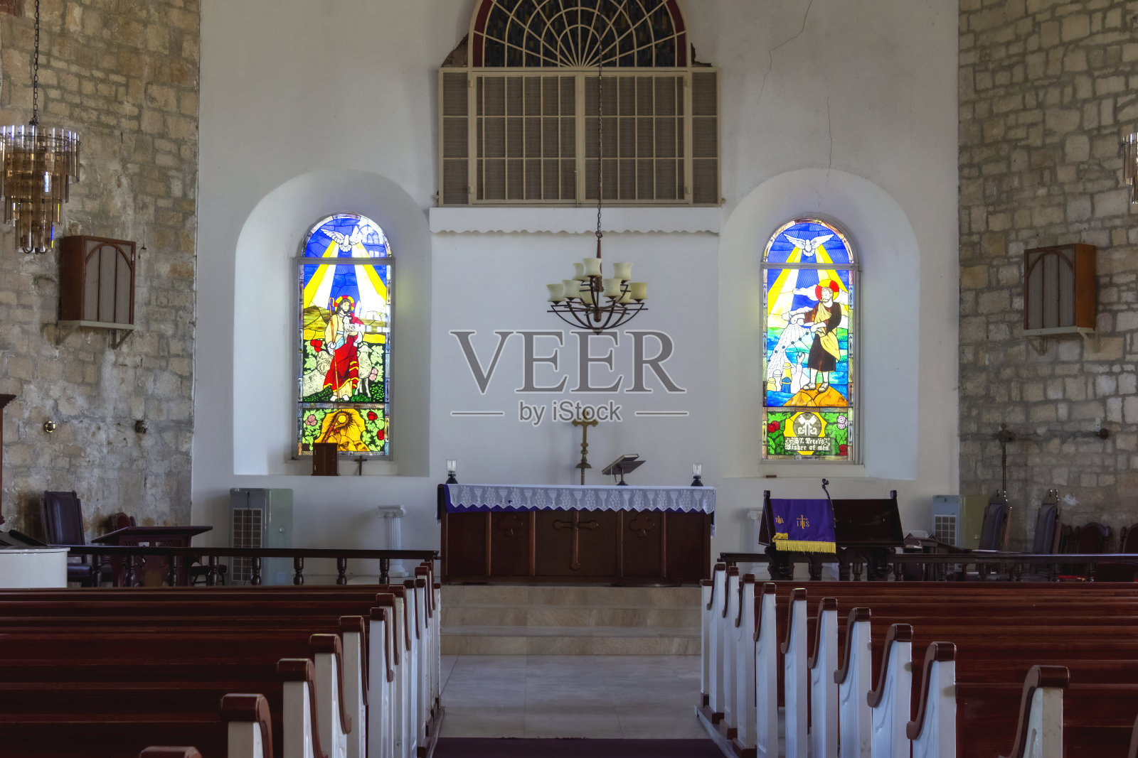 安提瓜岛的一座老教堂里照片摄影图片