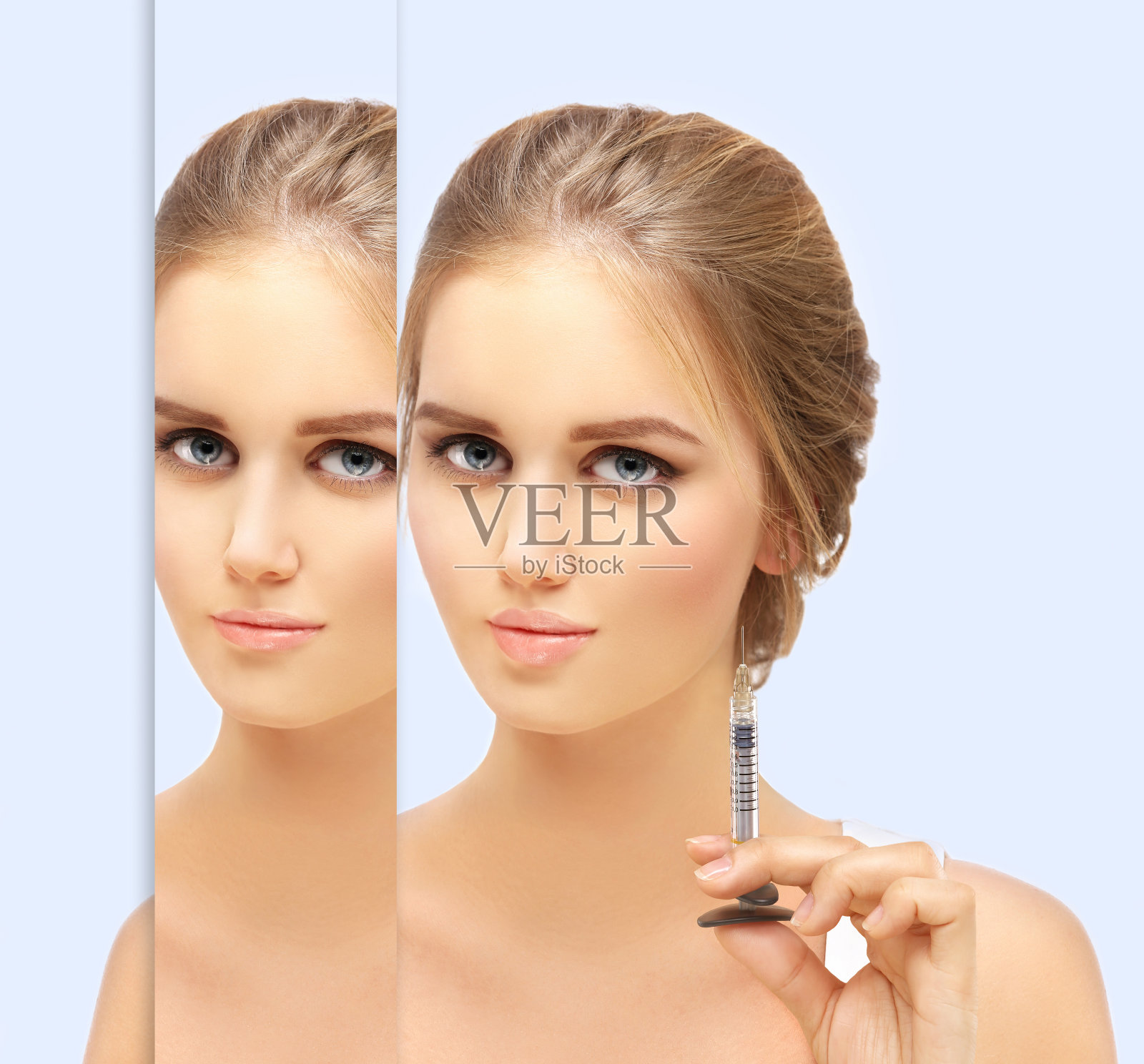 注射美容。复兴的概念。唇术照片摄影图片